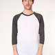 American Apparel<br>3/4 Raglan T<br>Style: BB453W